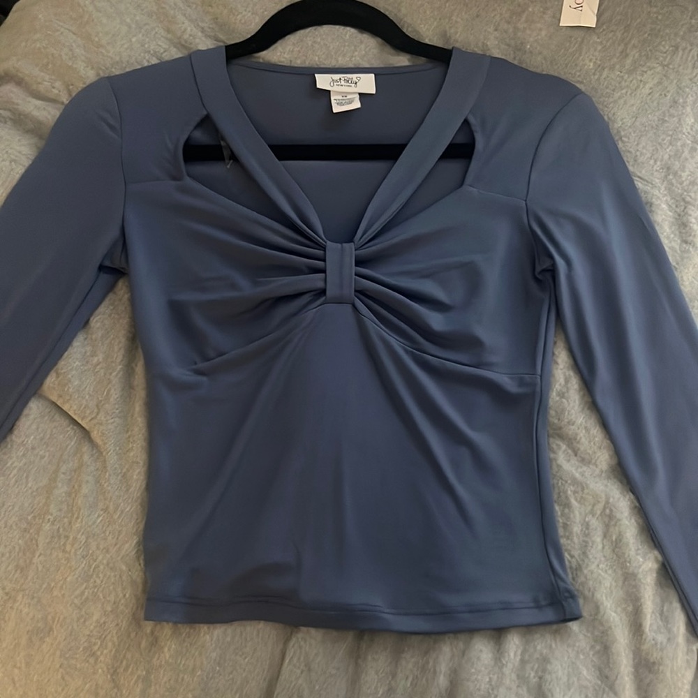 Dusty blue crop top